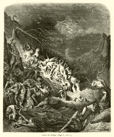Escena del diluvio de Gustave after Dore